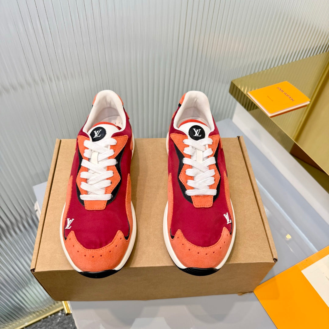 LV Drop Sneaker Orange Red Fabric Suede 837941
