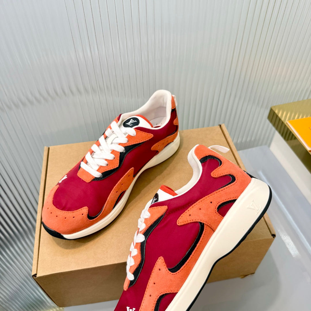 LV Drop Sneaker Orange Red Fabric Suede 837941