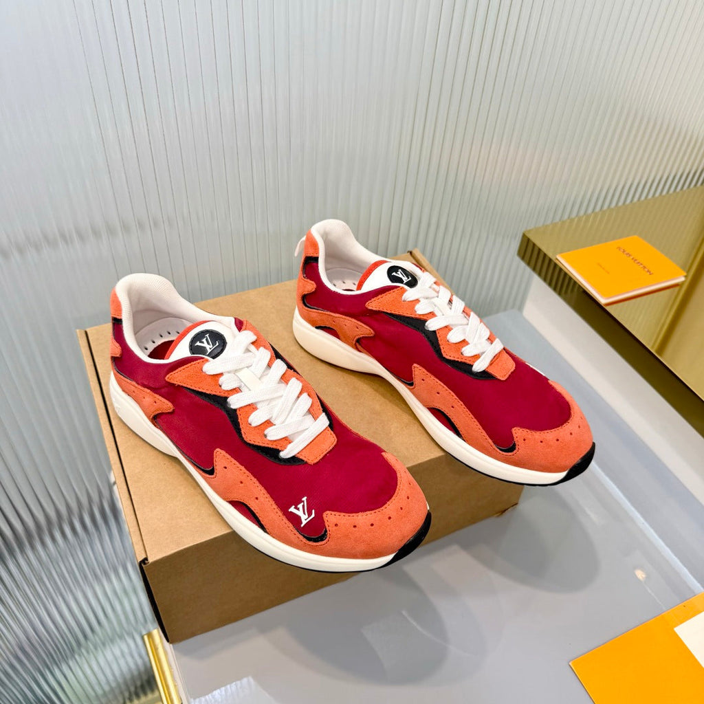 LV Drop Sneaker Orange Red Fabric Suede 837941