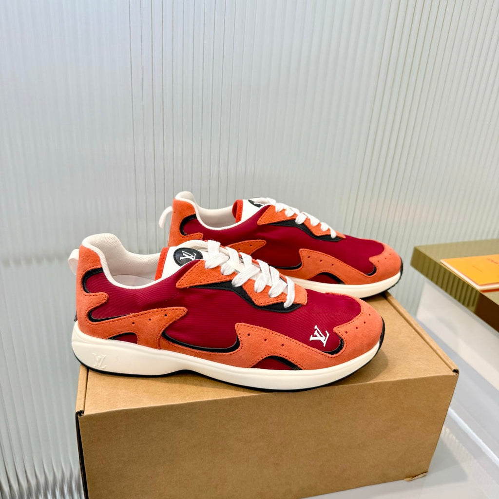 LV Drop Sneaker Orange Red Fabric Suede 837941