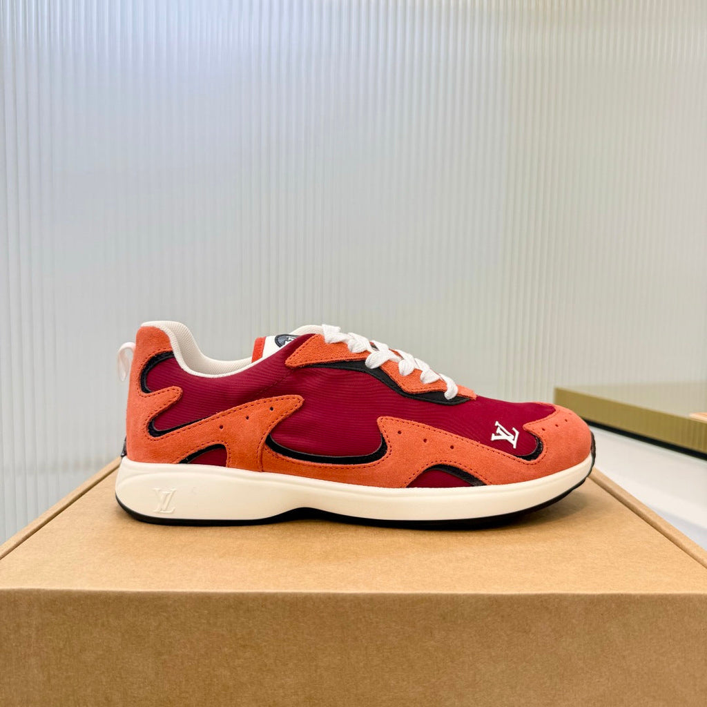 LV Drop Sneaker Orange Red Fabric Suede 837941