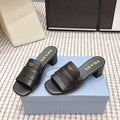 PRA 2026S High Heel Slippers 55 Black Leather 658335
