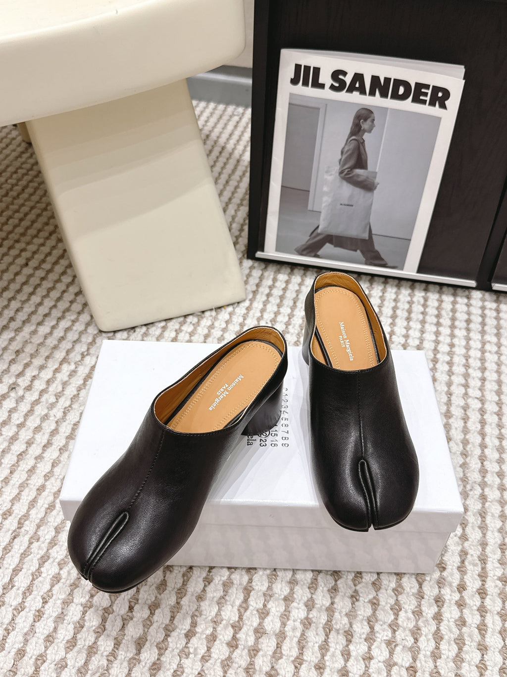 Maison Margie Tabi Décolleté Mule 6cm Black Cowhide 722687