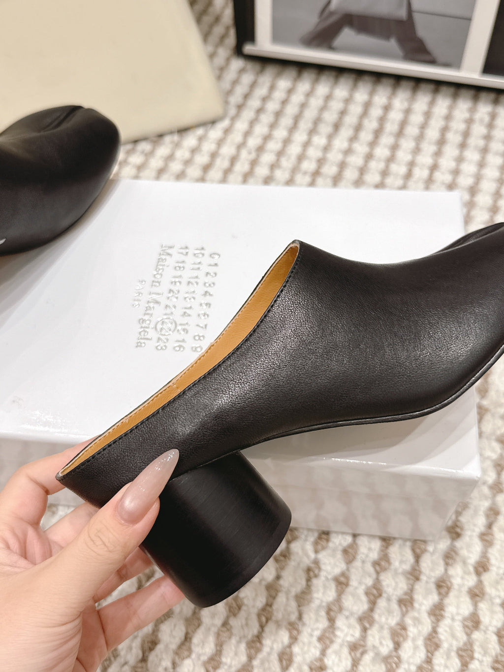 Maison Margie Tabi Décolleté Mule 6cm Black Cowhide 722687