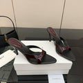YSL Sandal 9cm Black Burgundy Cowhide 828246