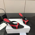 YSL Sandal 9cm Black Red Cowhide 828247