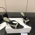YSL Sandal 9cm Black Grey Cowhide 828248