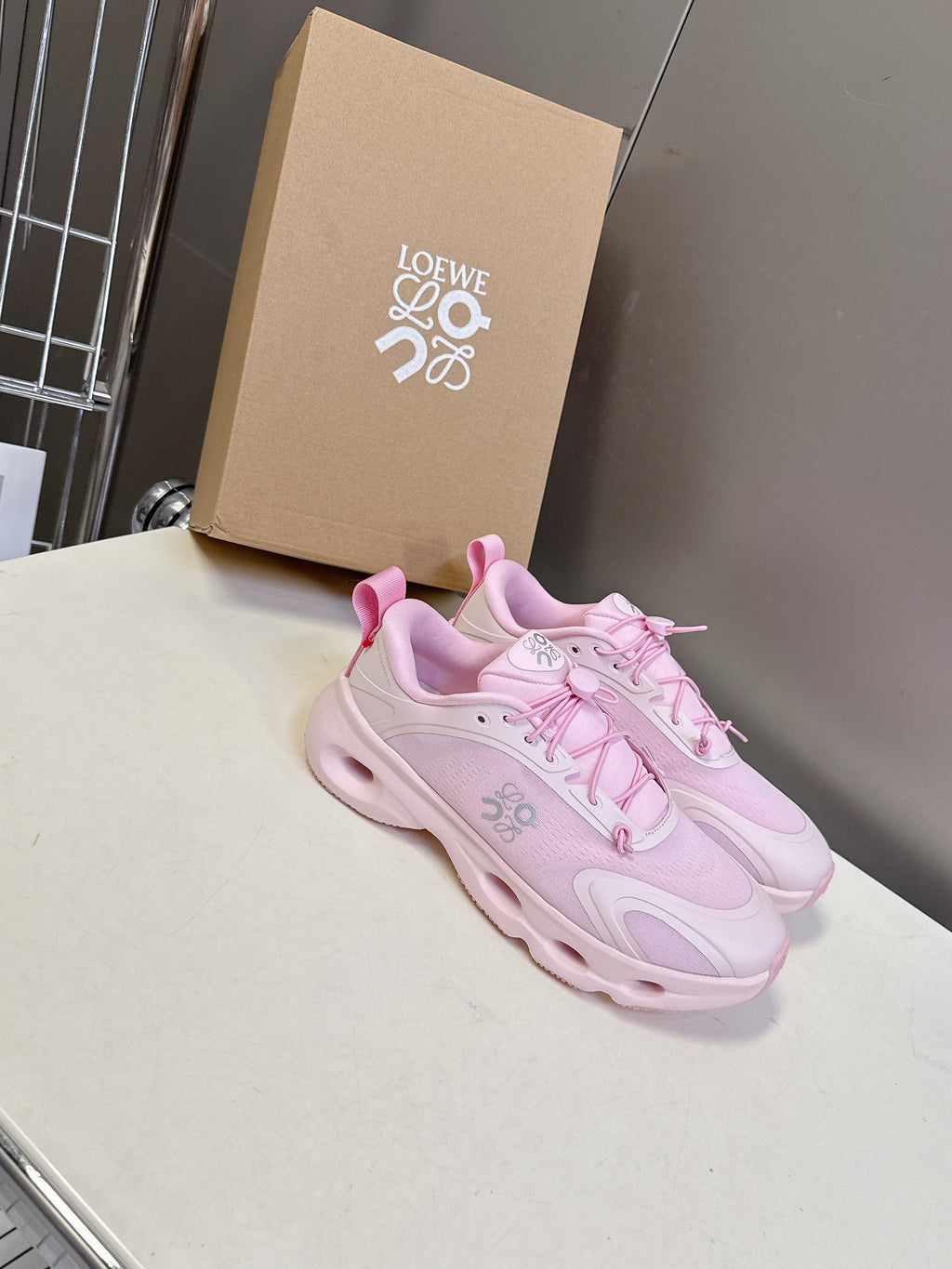 Loewe x On Cloudsolo Sneakers Pink Polyester and Mesh 536843