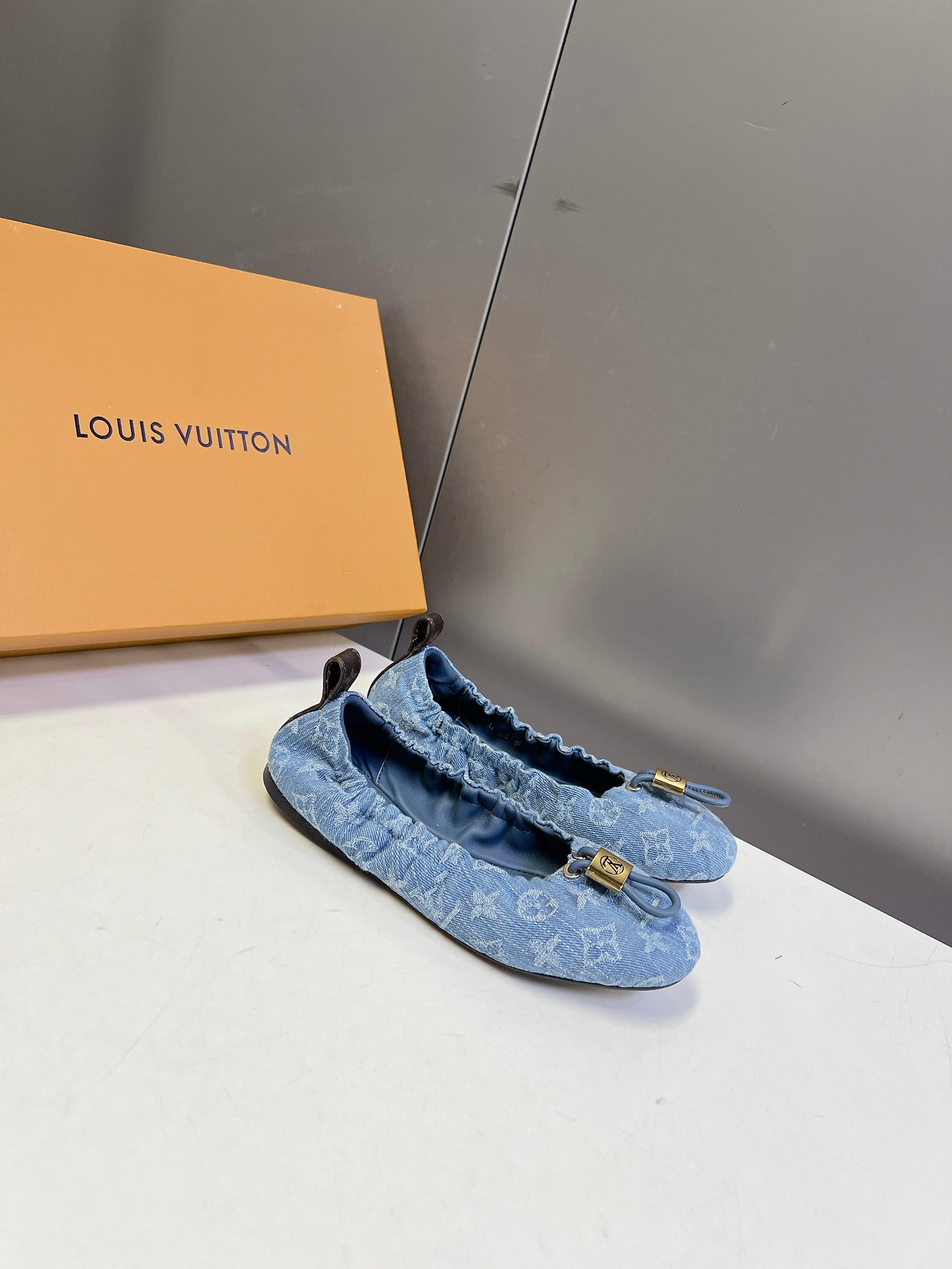 LV Nolita Flat Ballerina Blue Denim 848132