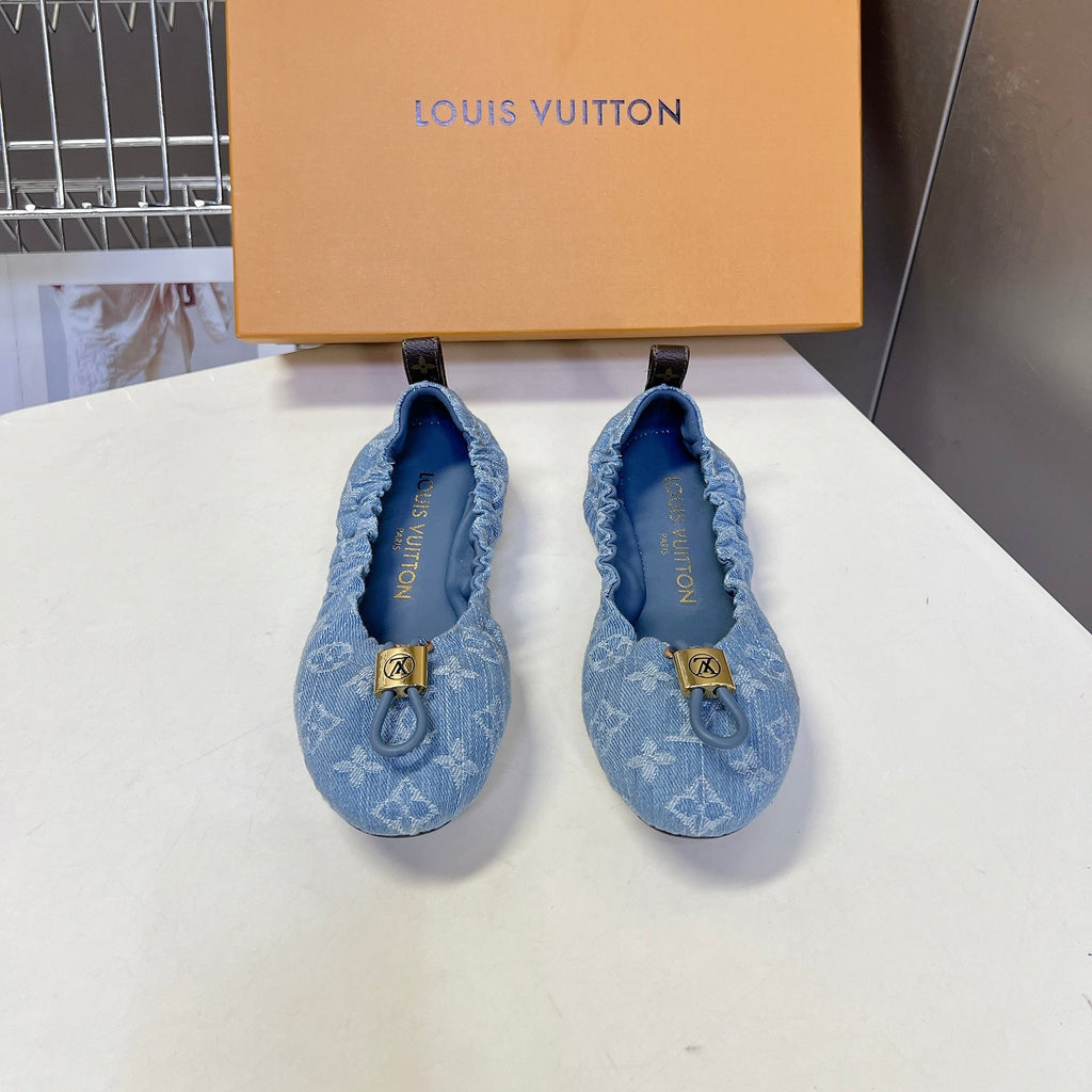 LV Nolita Flat Ballerina Blue Denim 848132