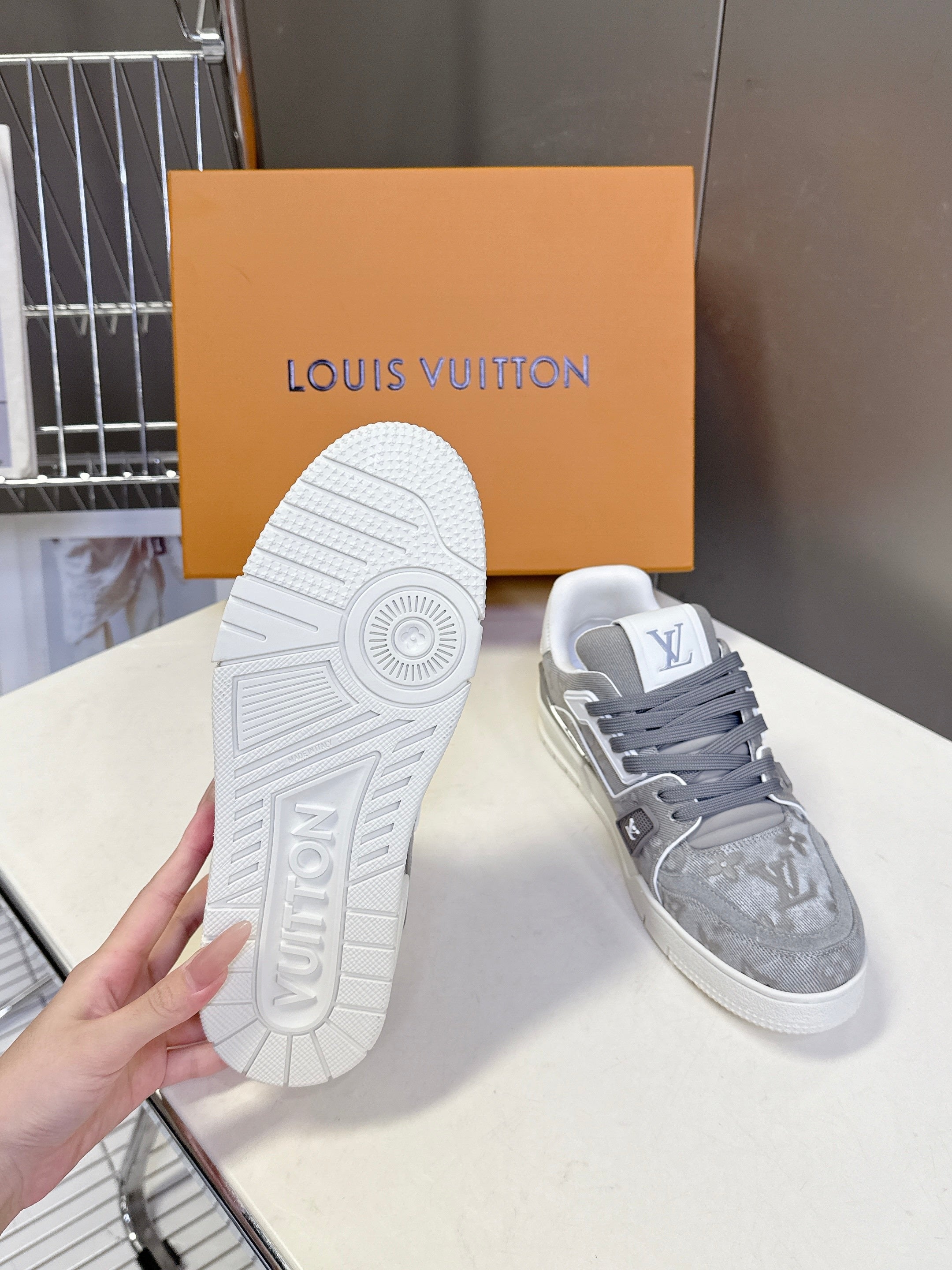 LV 26s Trainer Sneakers Light Grey Denim 848152