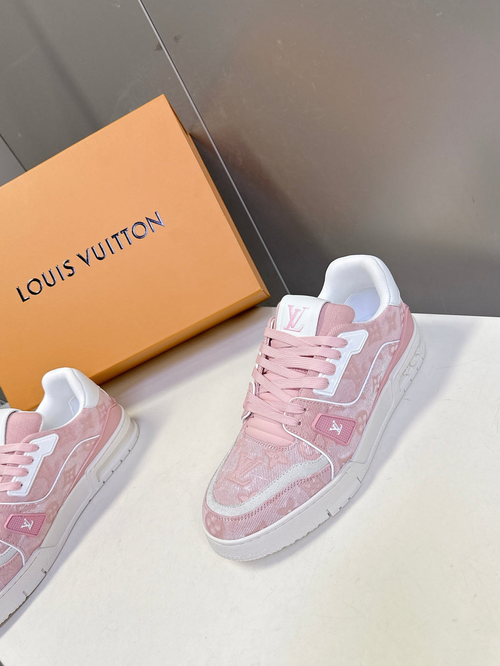 LV 26s Trainer Sneakers Light Pink Denim 848153