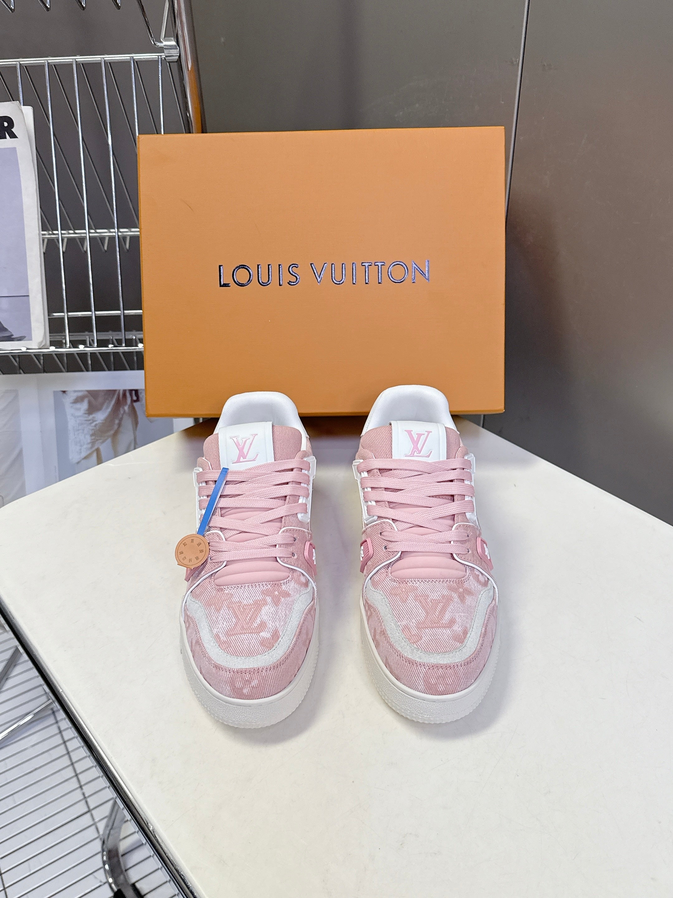 LV 26s Trainer Sneakers Light Pink Denim 848153