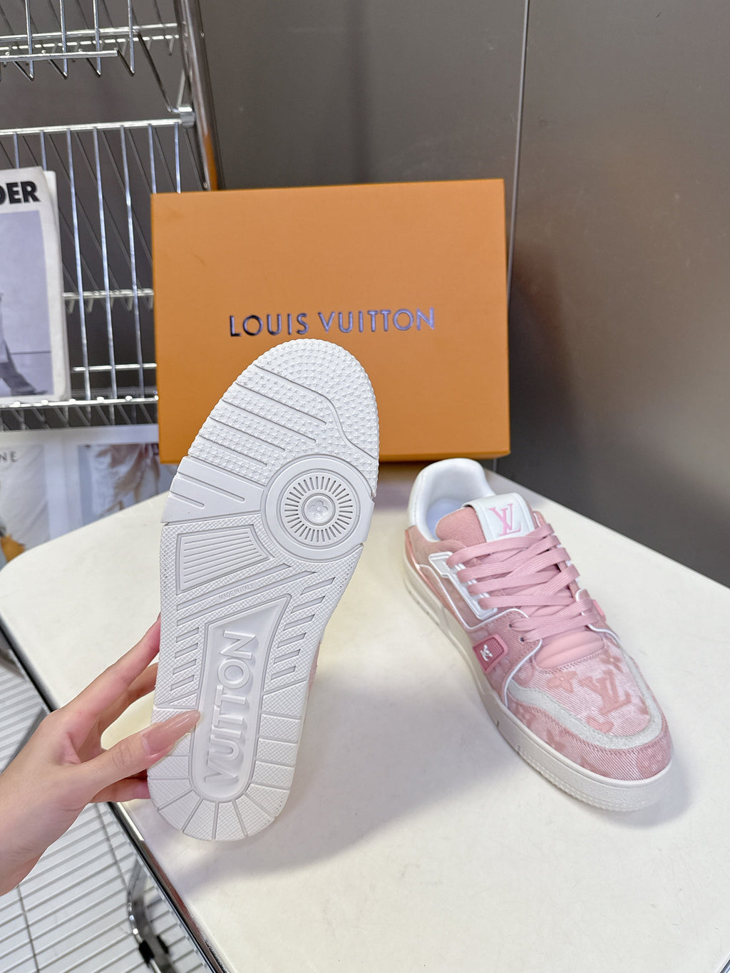 LV 26s Trainer Sneakers Light Pink Denim 848153