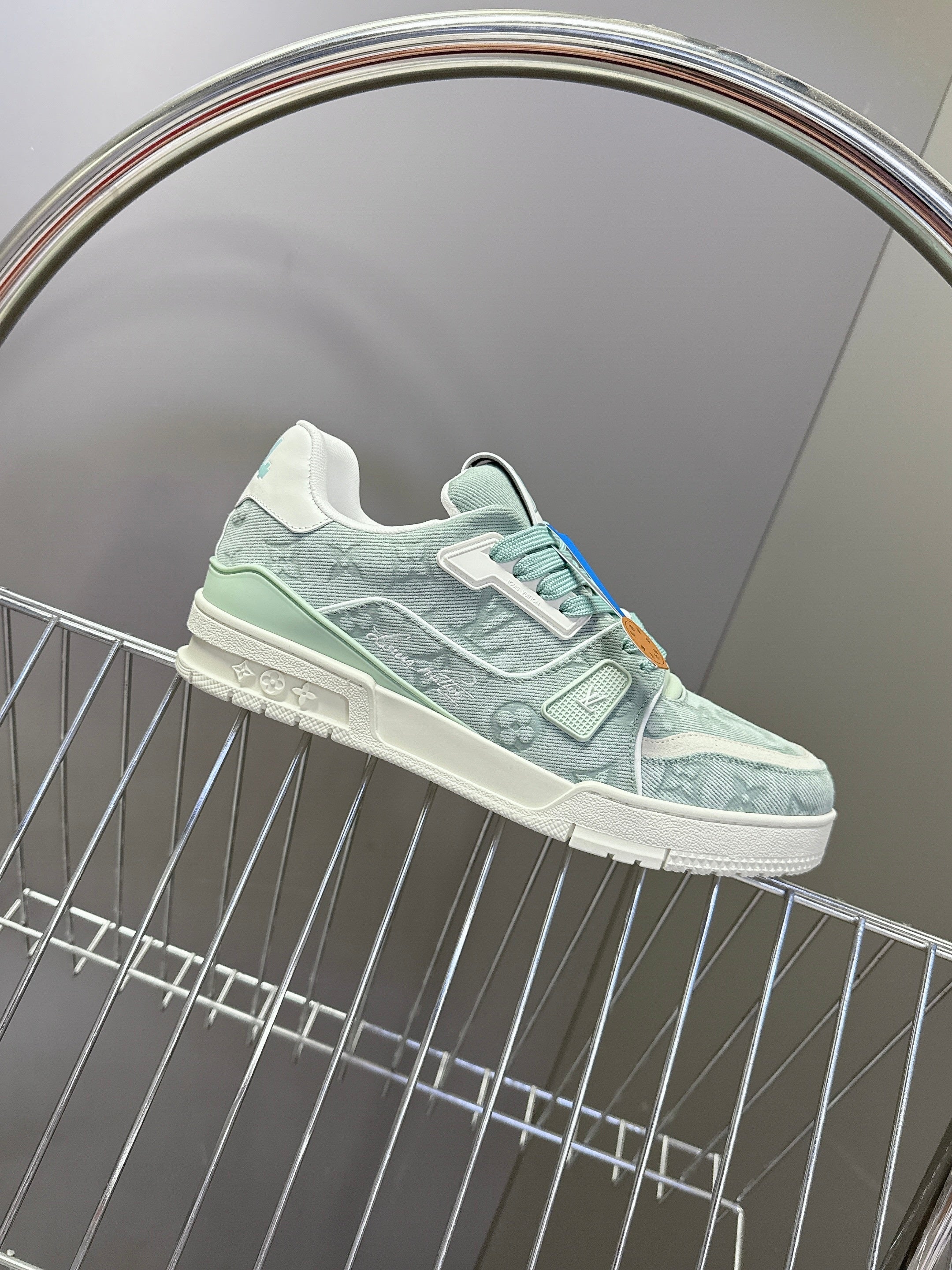 LV 26s Trainer Sneakers Mint Blue Denim 848154