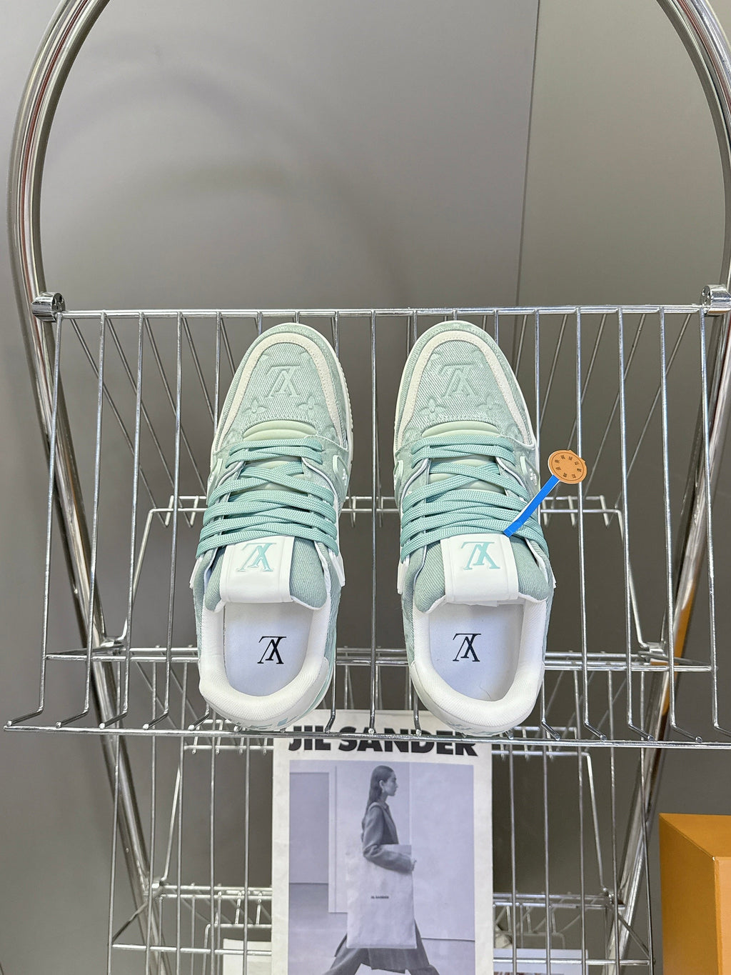 LV 26s Trainer Sneakers Mint Blue Denim 848154