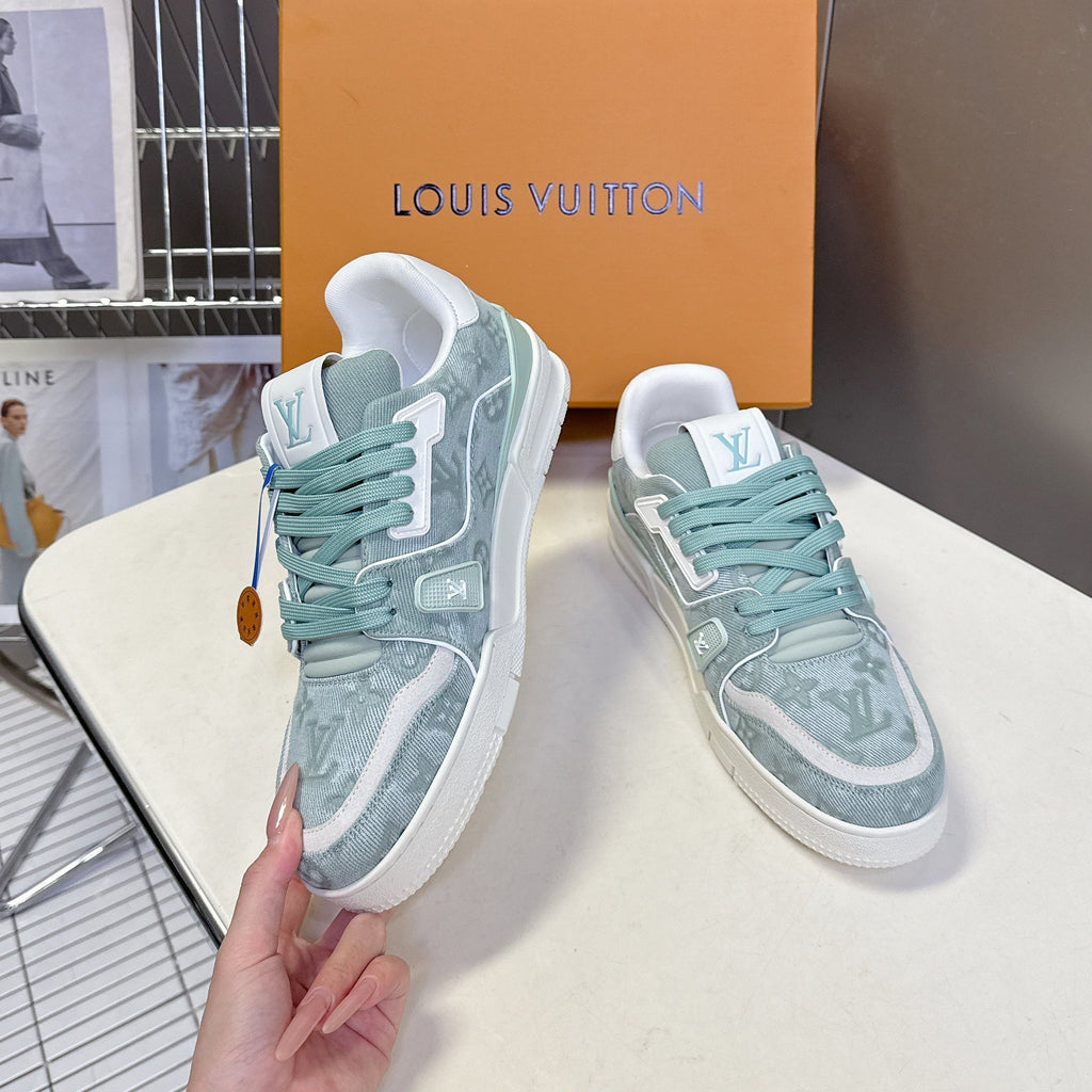 LV 26s Trainer Sneakers Mint Blue Denim 848154