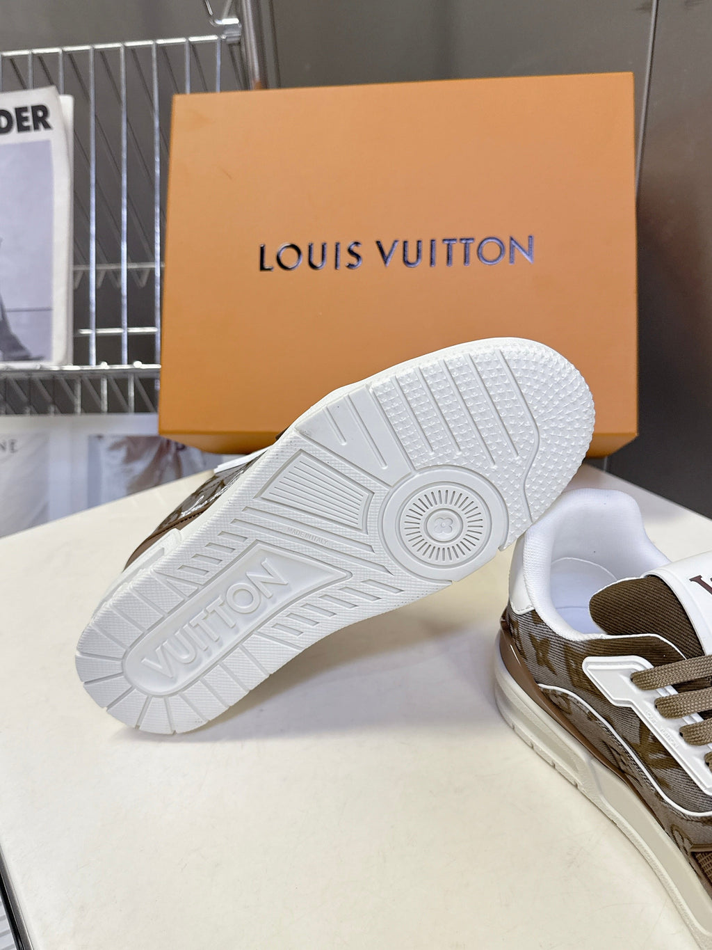 LV 26s Trainer Sneakers Taupe Denim 848155