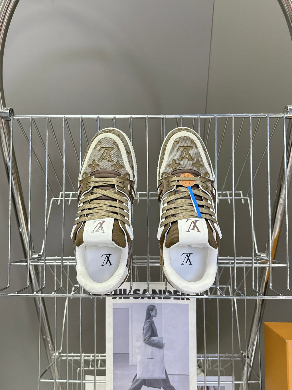 LV 26s Trainer Sneakers Taupe Denim 848155