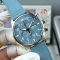 IWC Pilot's Chronograph 41mm Blue Dial Steel Case Rubber Strap