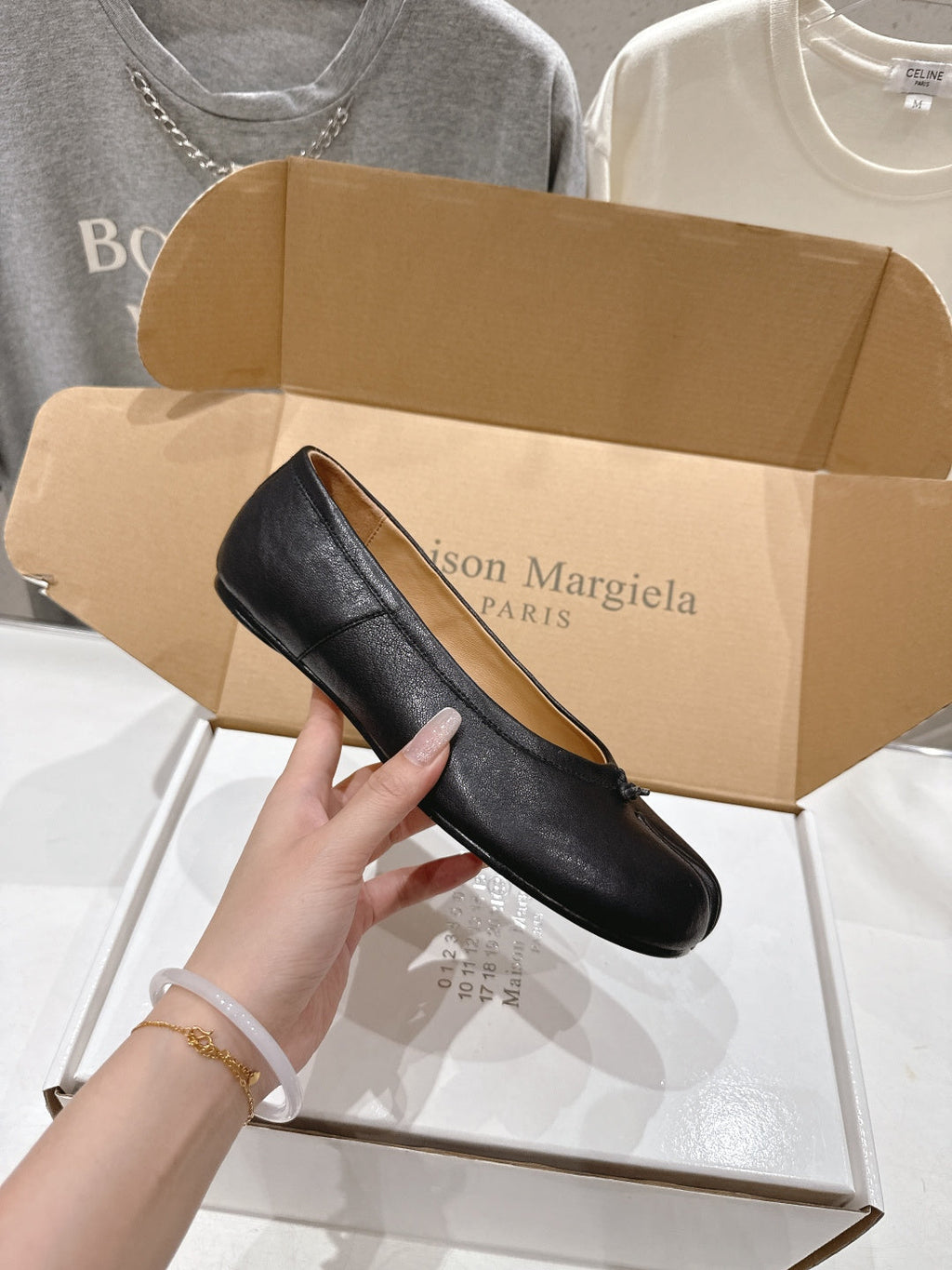 Maison Margiela Ballerina Shoes Black Leather