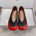 Maison Margie Split-Toe Ballet Flats Red Black Cowhide 724741