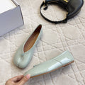 Maison Margiela Tabi Shoes Flat Pale Mint Patent Leather 808645
