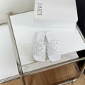 Petal Anagram Slide in White Soft Calfskin 273513