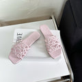 Petal Anagram Slide in Flamingo Soft Calfskin 273515