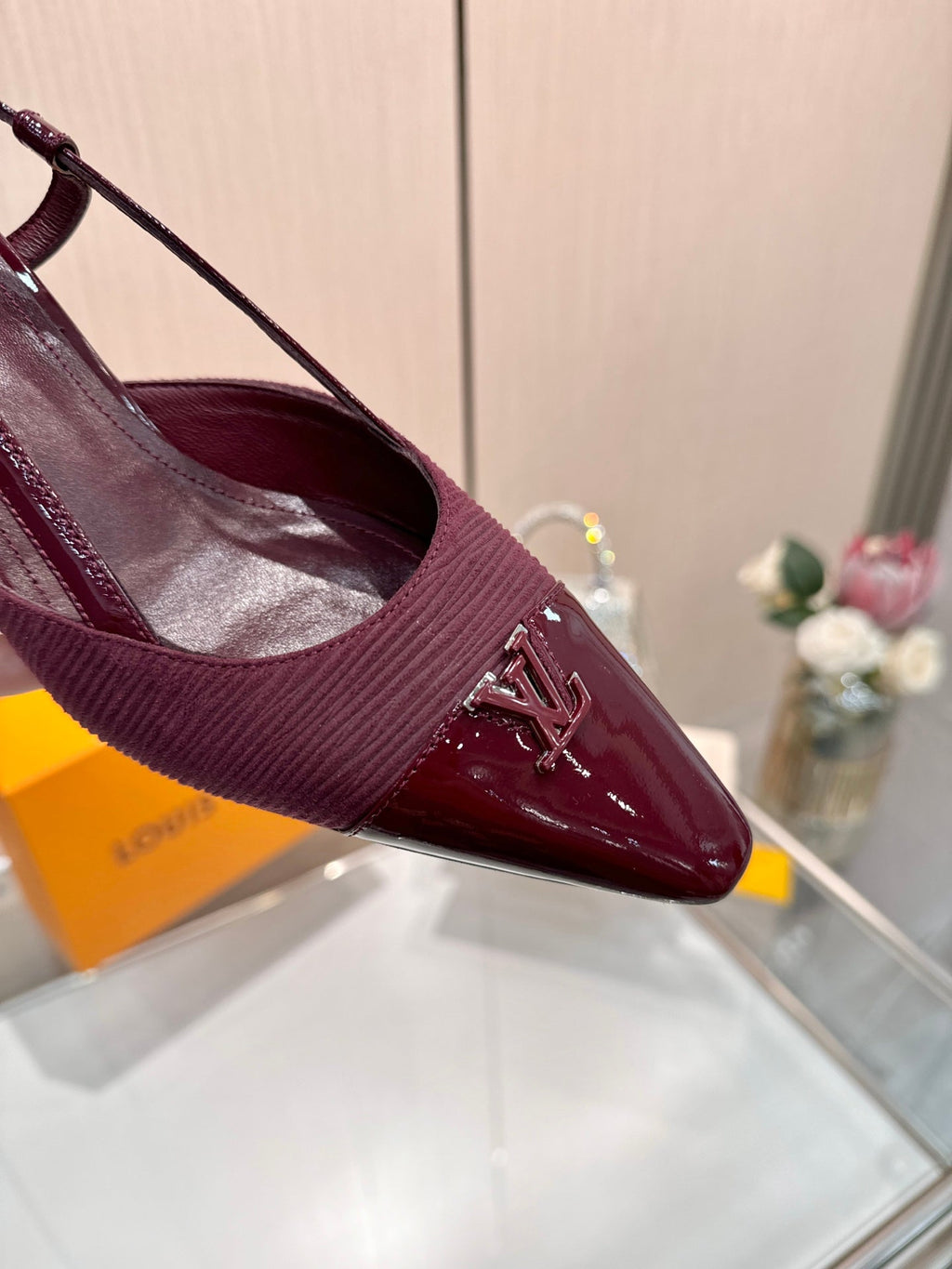 LV City Slingback 5.5cm Burgundy Fabric Leather 837903