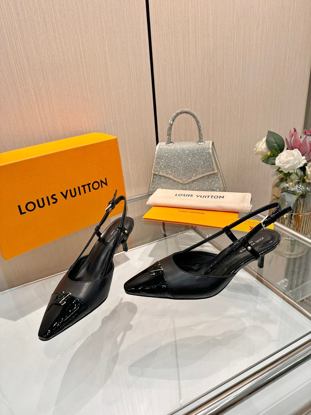 LV City Slingback 5.5cm Black Leather 837901