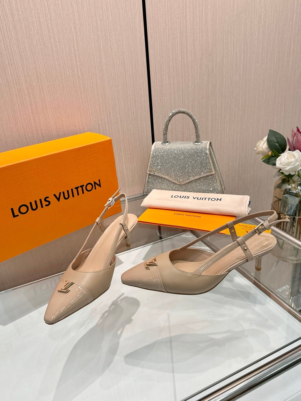 LV City Slingback 5.5cm Beige Leather 837907