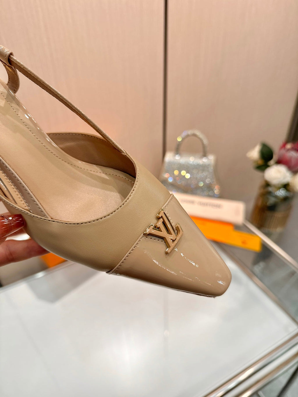 LV City Slingback 5.5cm Beige Leather 837907