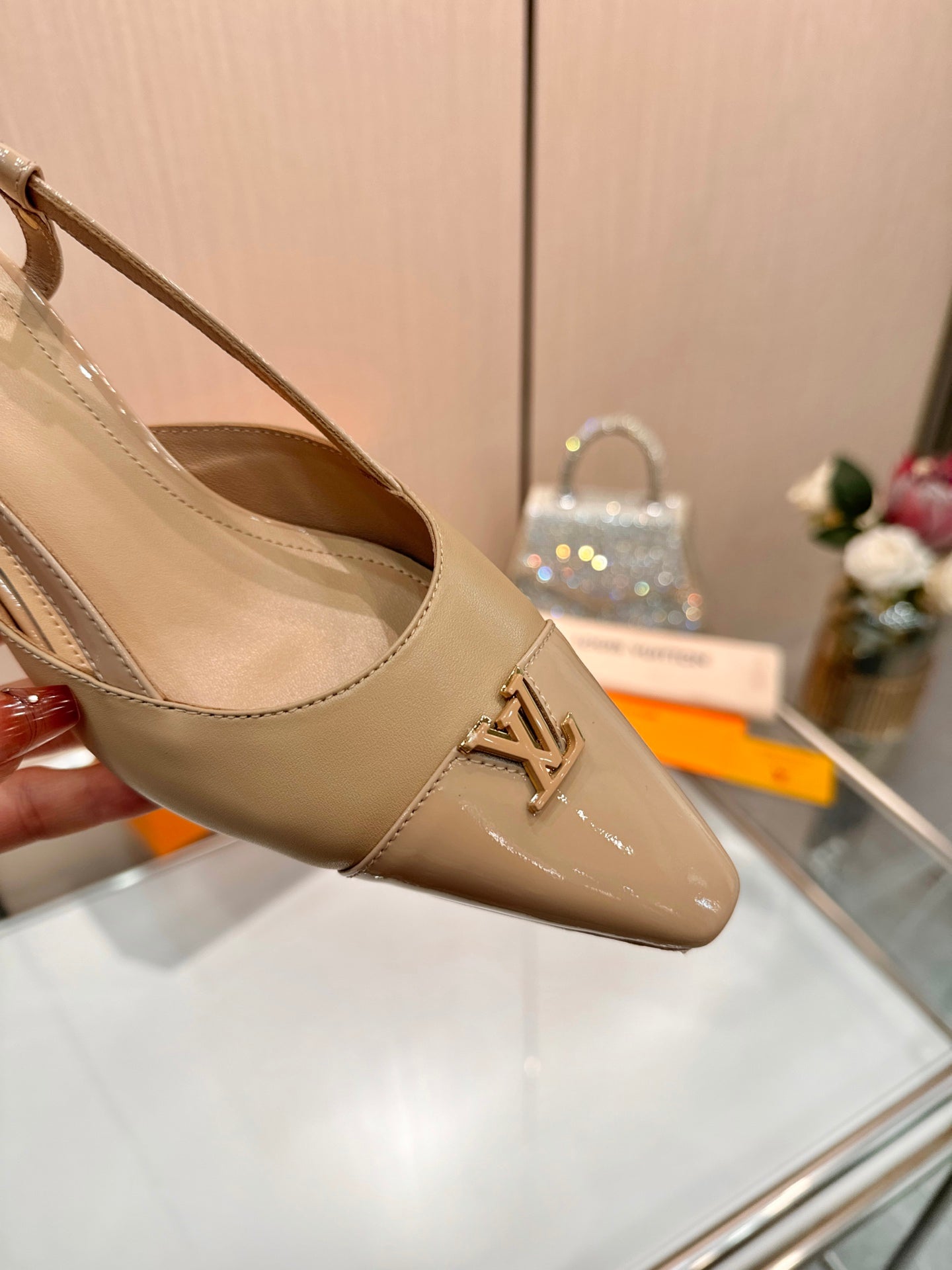 LV City Slingback 5.5cm Beige Leather 837907