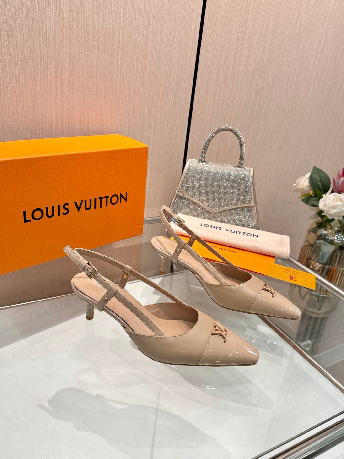 LV City Slingback 5.5cm Beige Leather 837907
