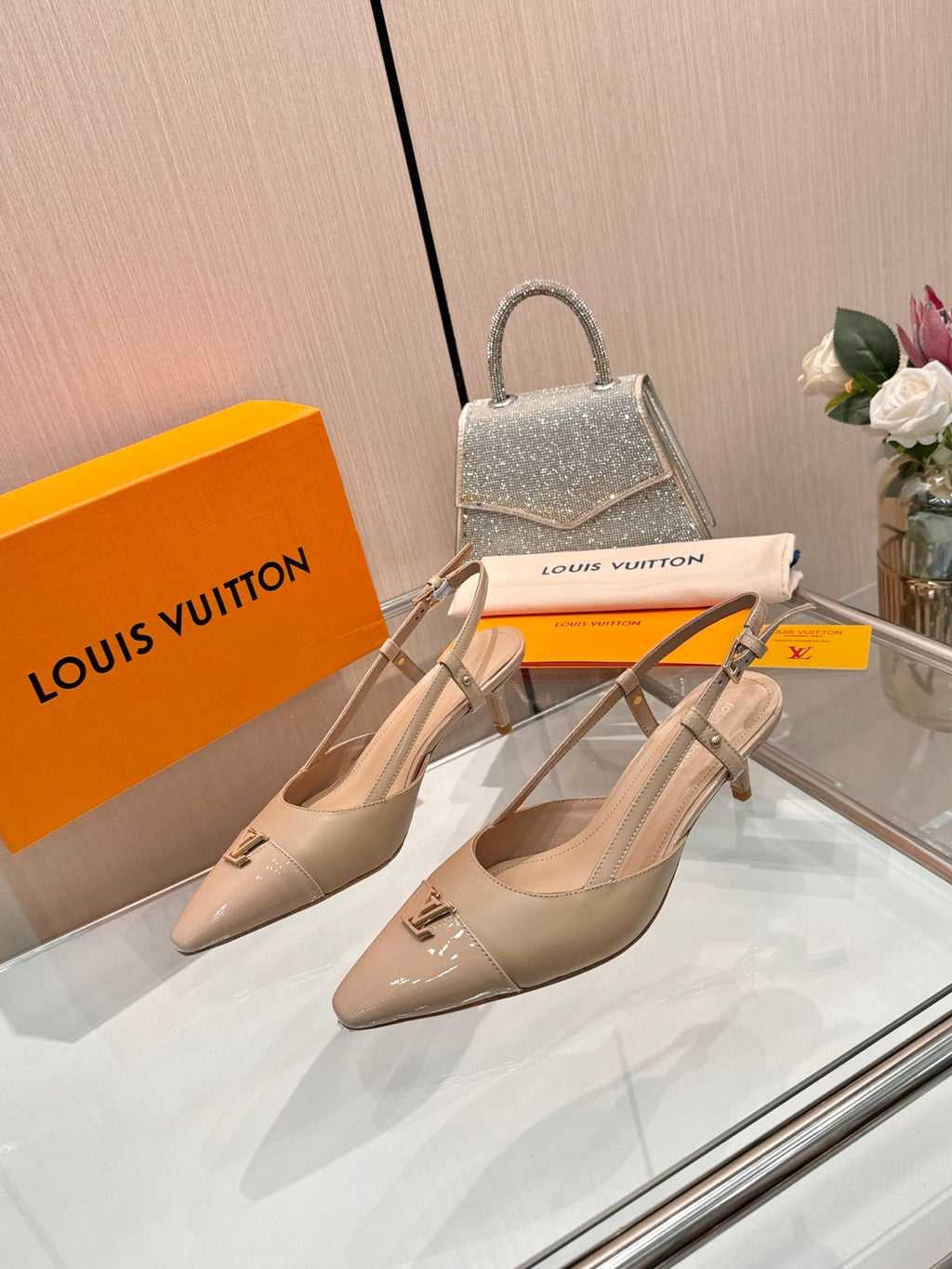 LV City Slingback 5.5cm Beige Leather 837907