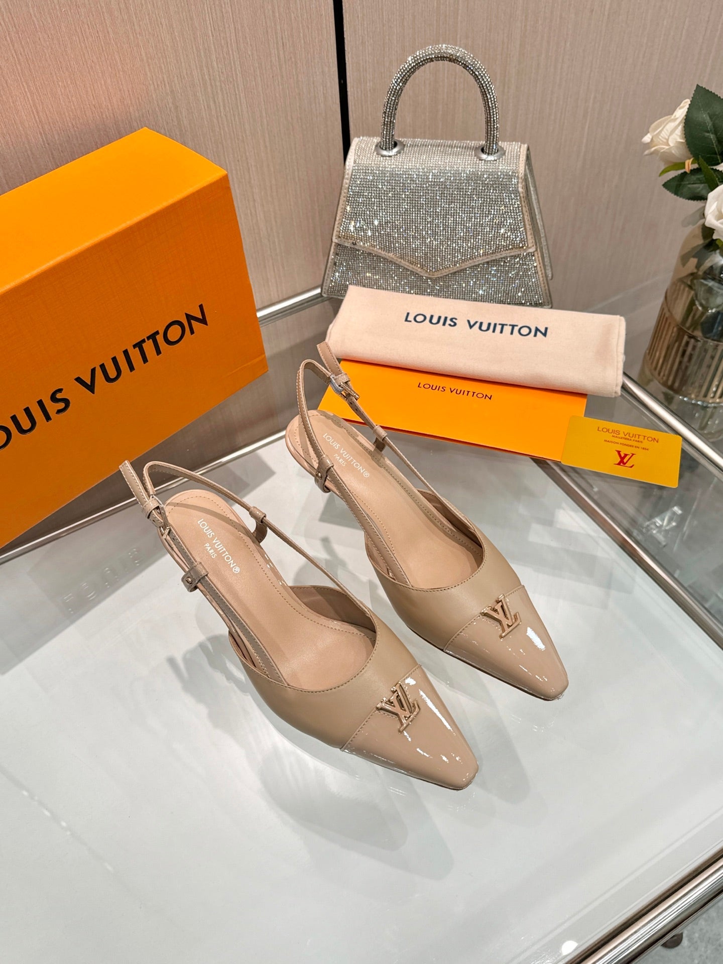 LV City Slingback 5.5cm Beige Leather 837907