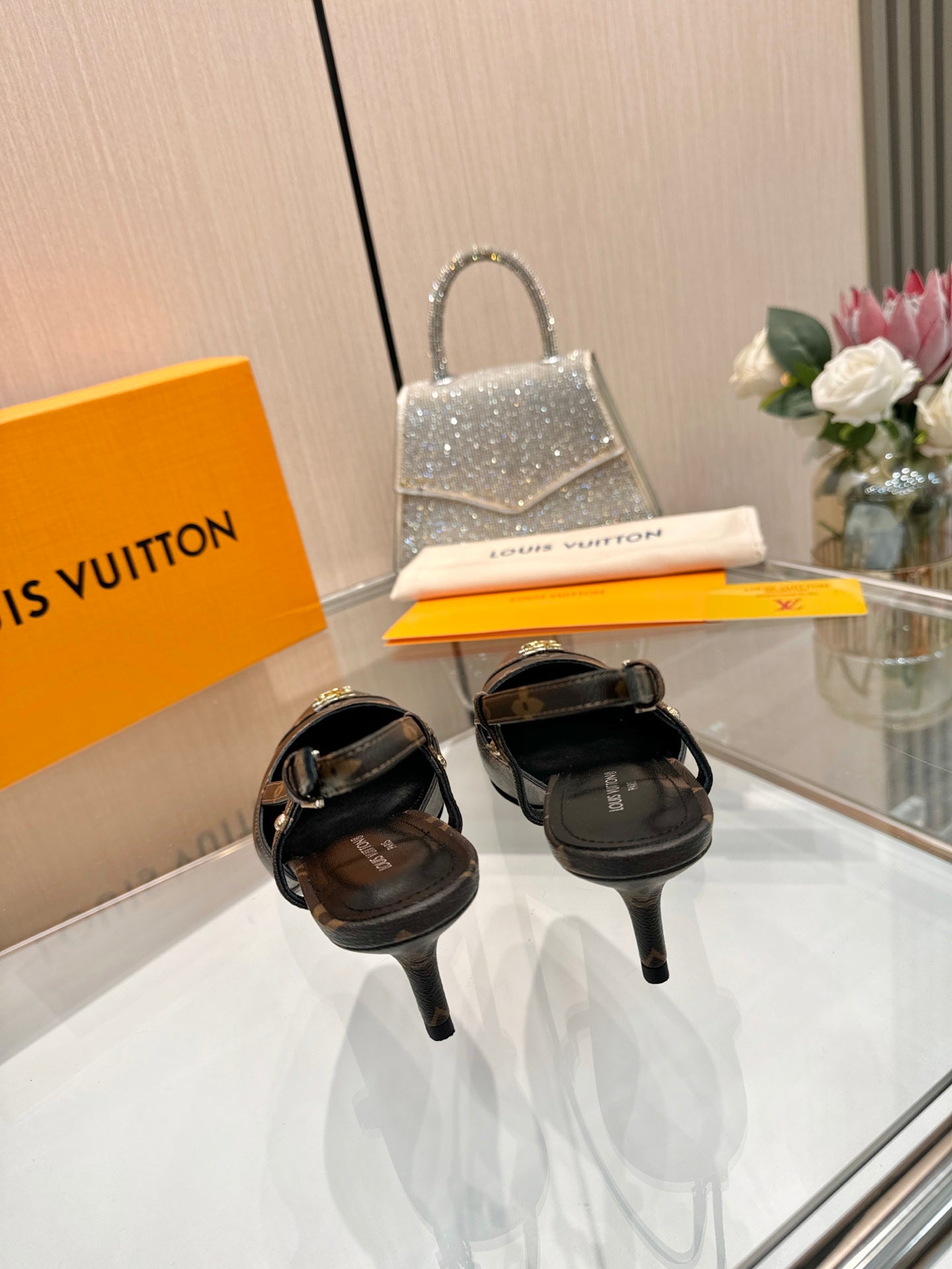 LV City Slingback 5.5cm Brown Monogram Leather 837905