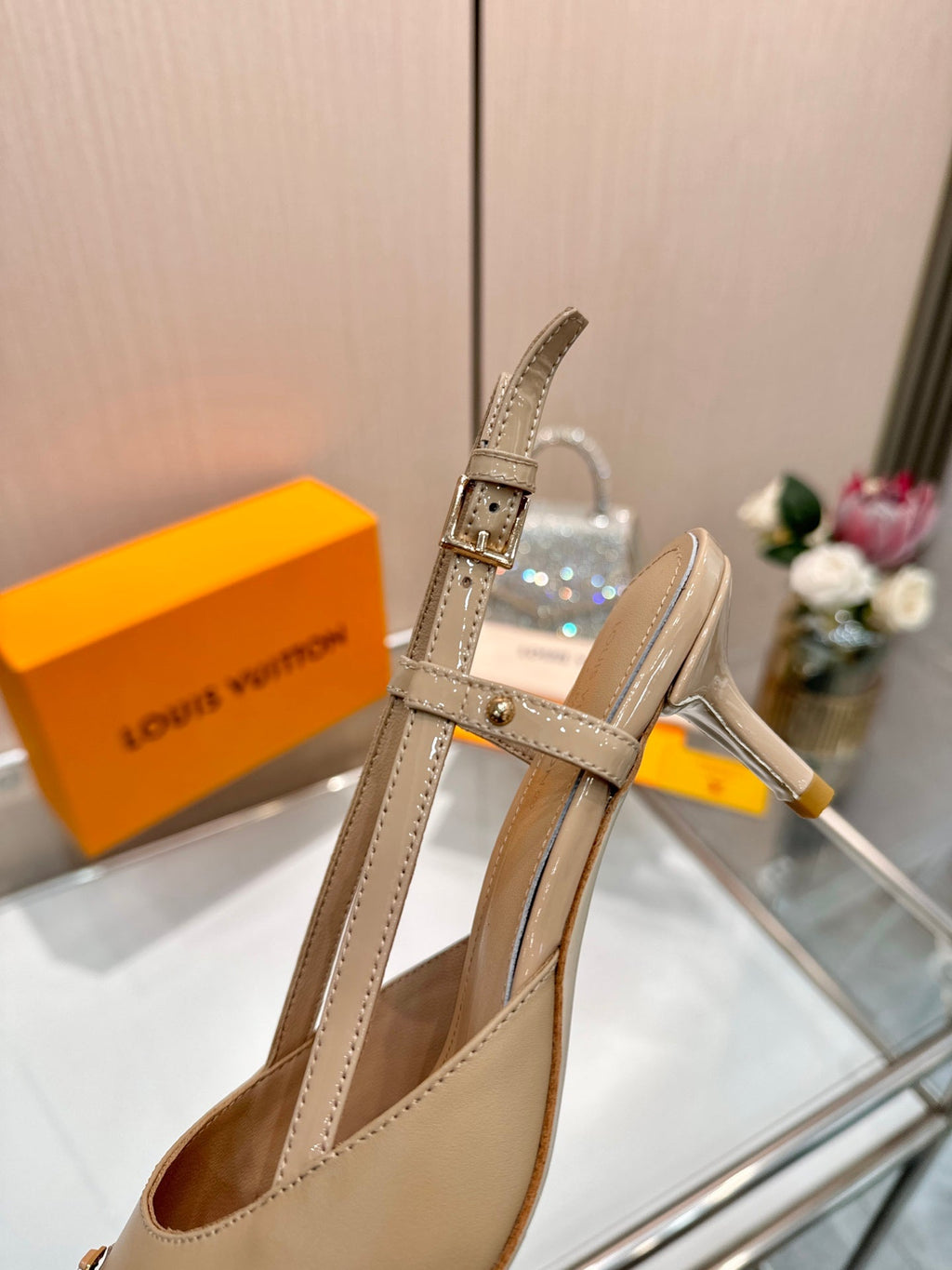 LV City Slingback 5.5cm Beige Leather 837907