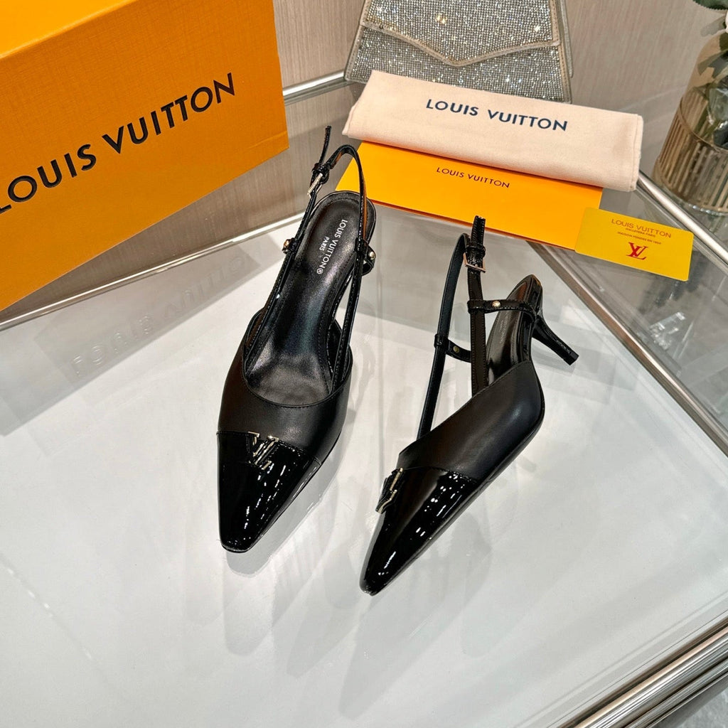 LV City Slingback 5.5cm Black Leather 837901