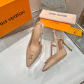 LV City Slingback 9cm Beige Fabric Leather 837900