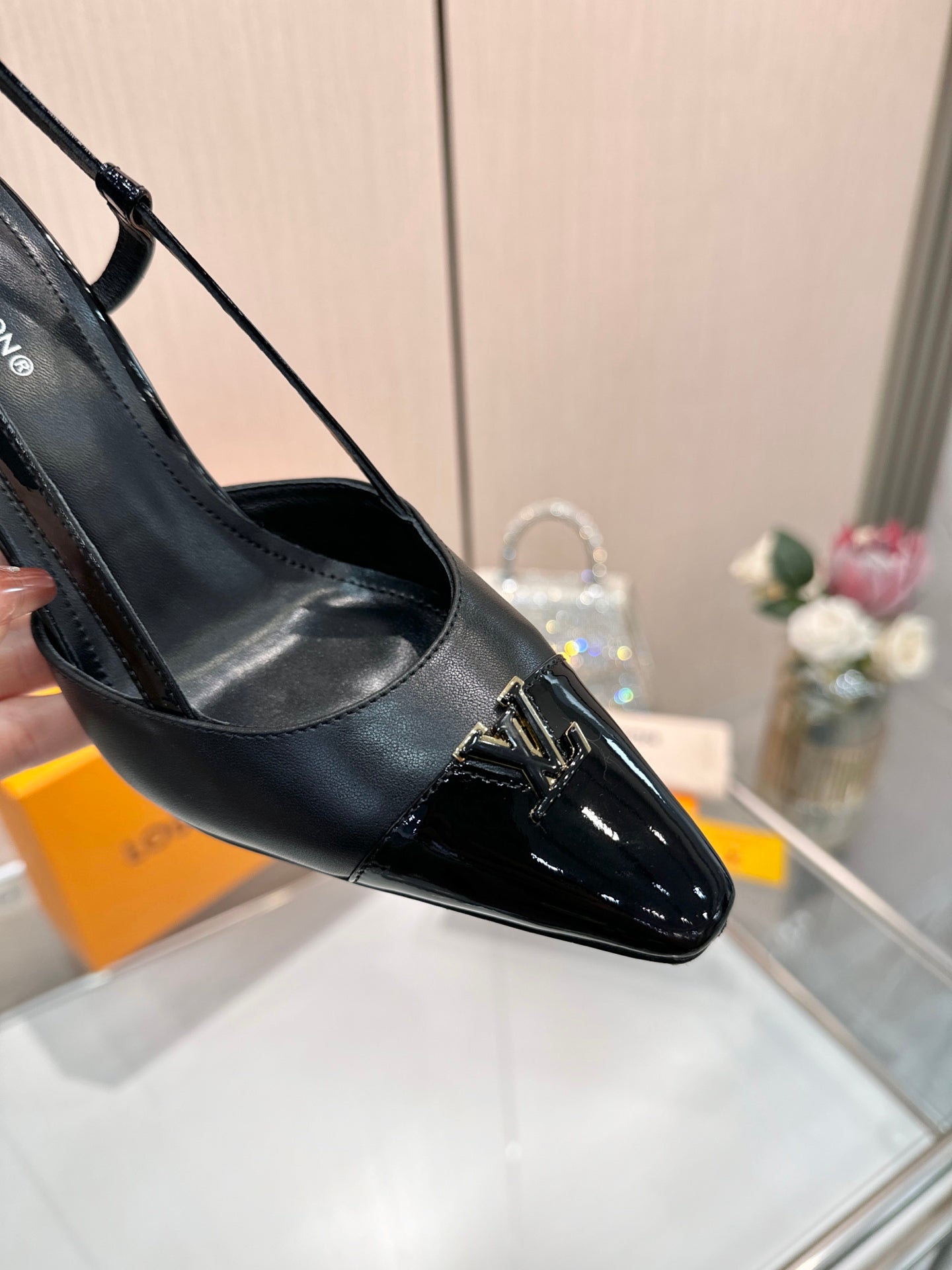 LV City Slingback 9cm Black Leather 837895