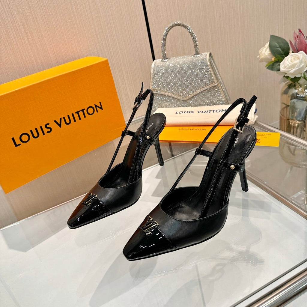 LV City Slingback 9cm Black Leather 837895