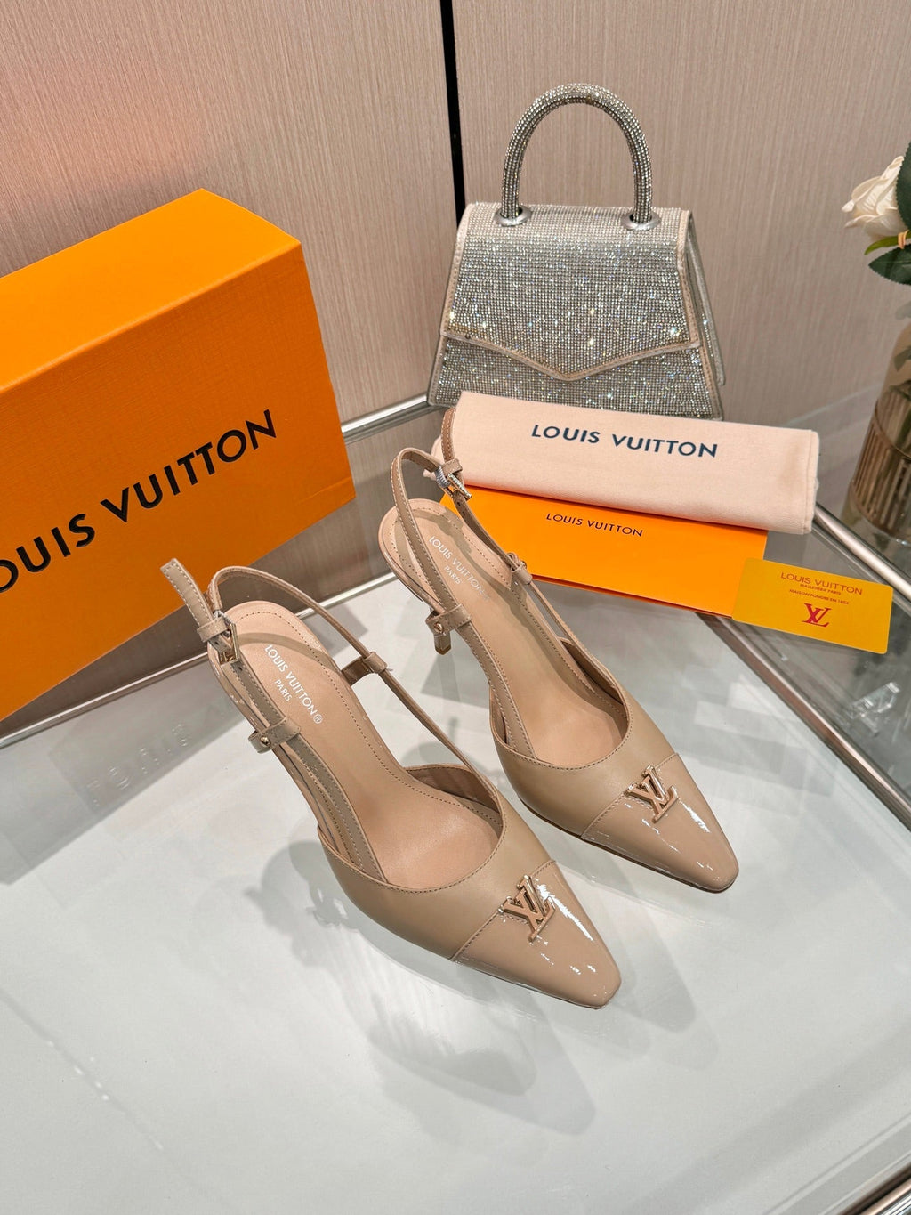 LV City Slingback 9cm Beige Leather 837894