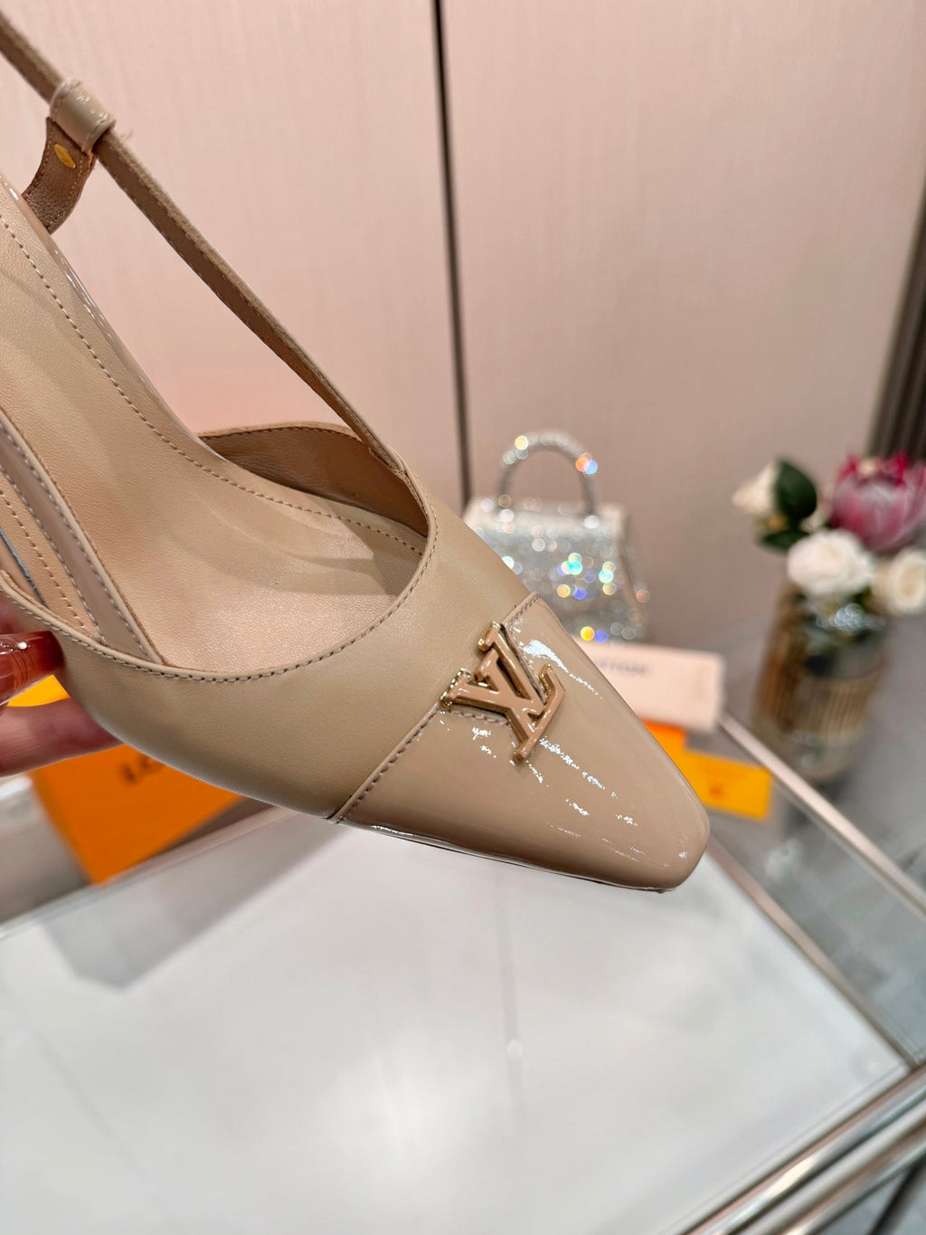 LV City Slingback 9cm Beige Leather 837894