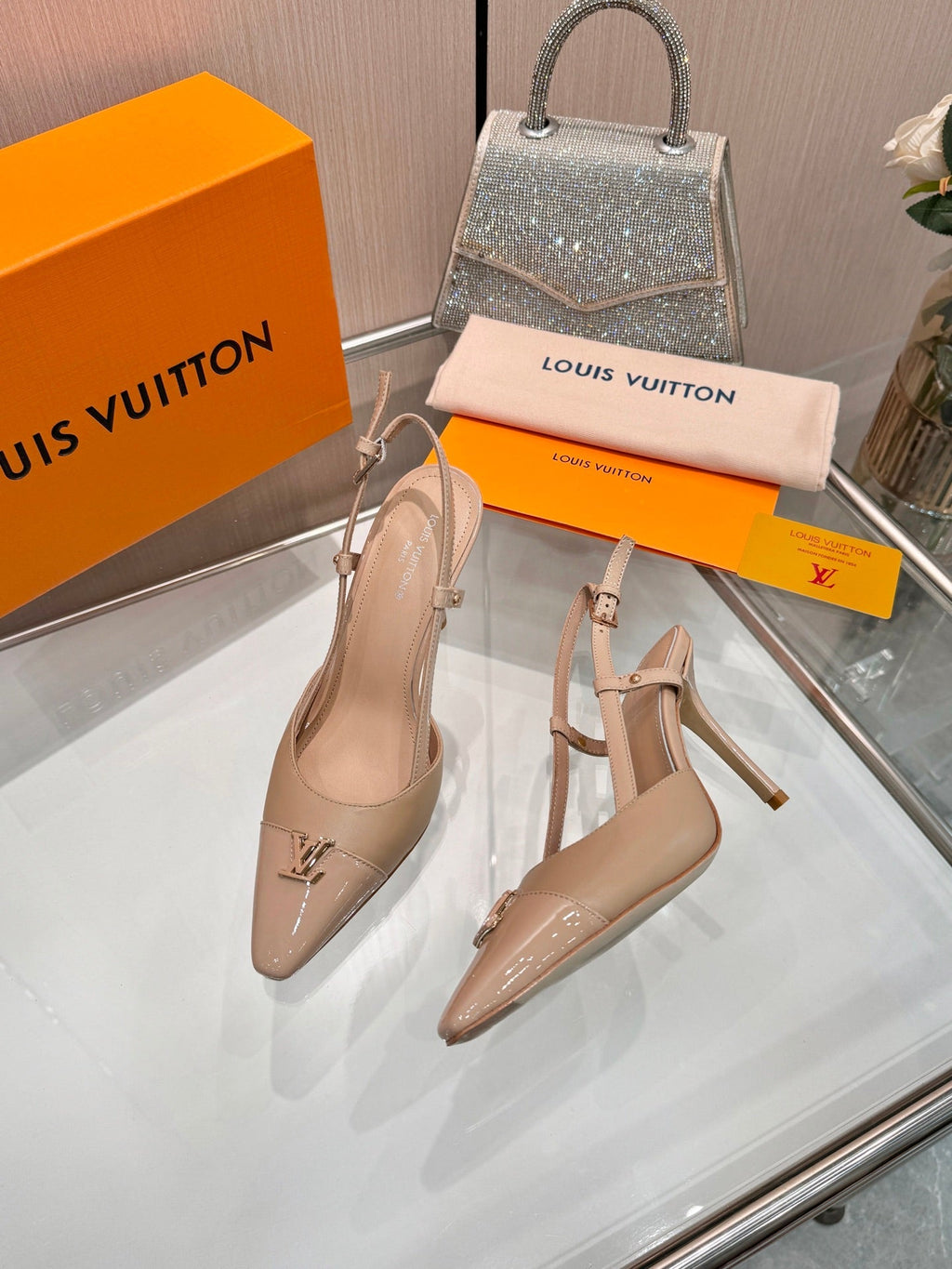 LV City Slingback 9cm Beige Leather 837894
