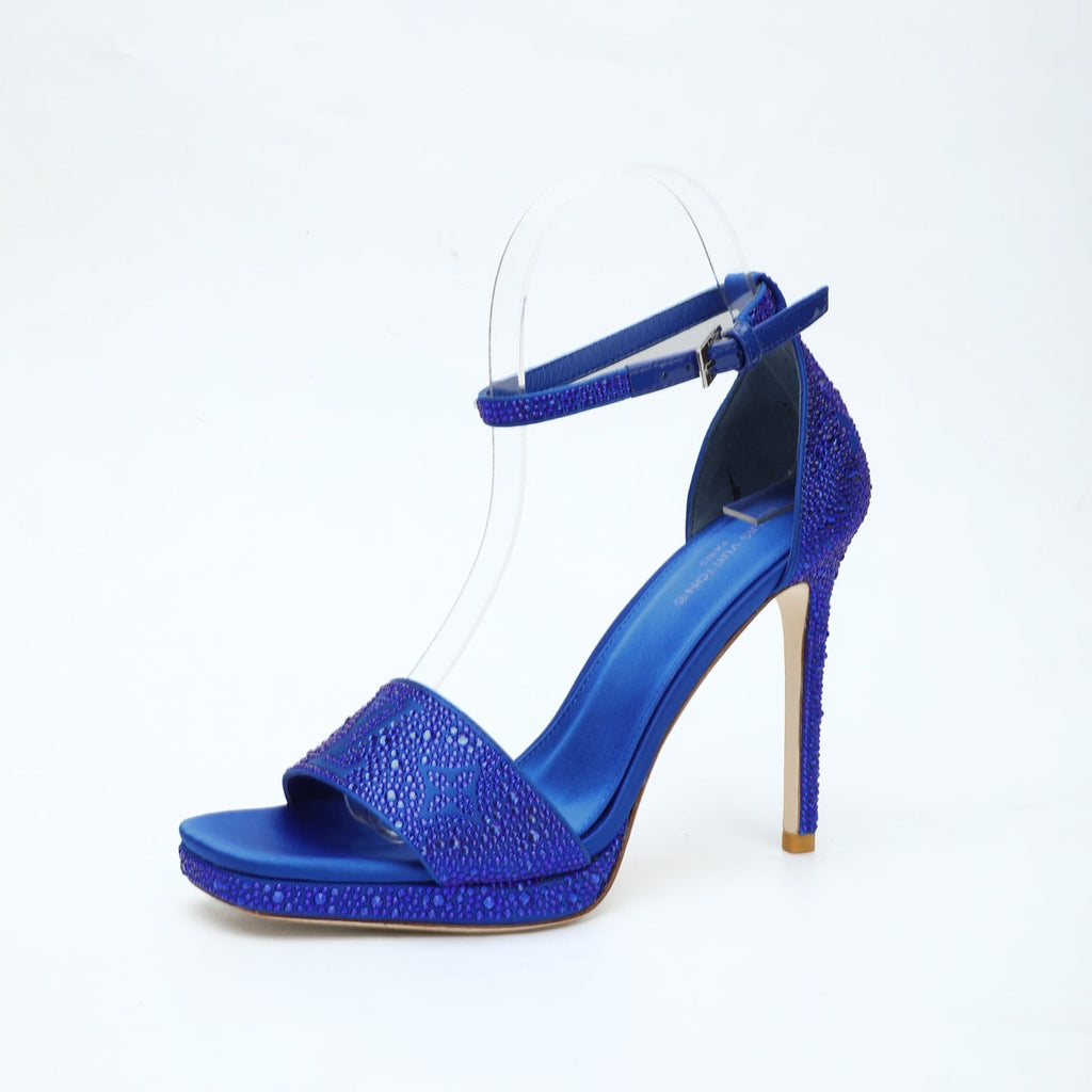 LV Gala Platform Sandal 10.5cm Blue Silk 840390