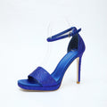 LV Gala Platform Sandal 10.5cm Blue Silk 840390