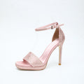 LV Gala Platform Sandal 10.5cm Light Pink Silk 840393