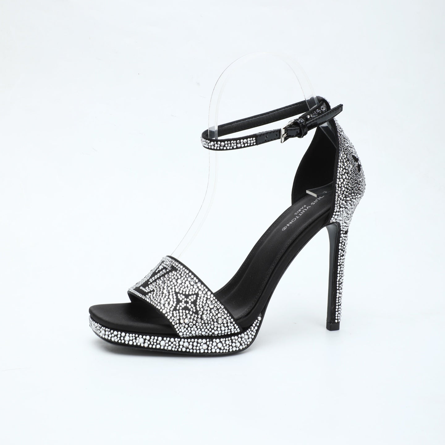 LV Gala Platform Sandal 10.5cm Black Silk 840394